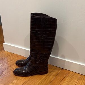 Shultz brown croc riding boot